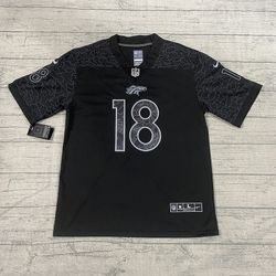 NYT Denver Broncos #18 Peyton Manning Mitchell & Ness Jersey Black
