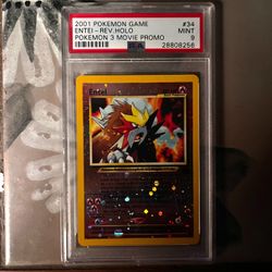 2001 POKEMON MOVIE PROMO #34 ENTEI-REVERSE FOIL HOLO PSA 9