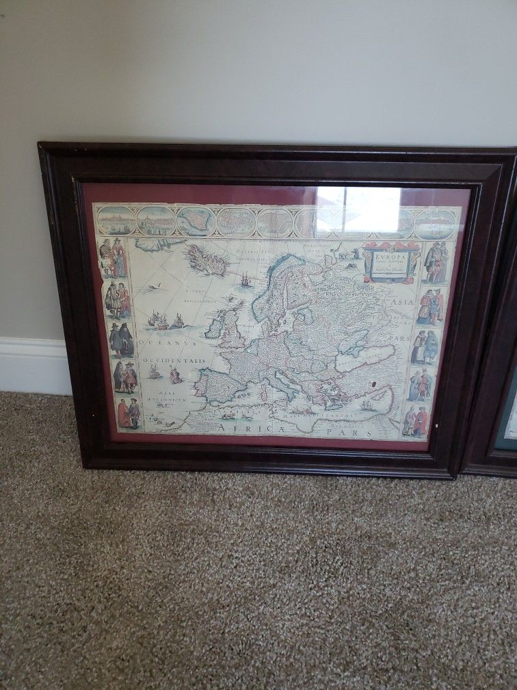 Framed Antique Maps