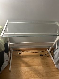 Glass top desk