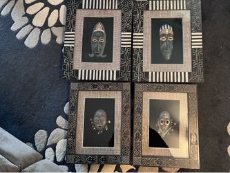 African art wood frames/glass