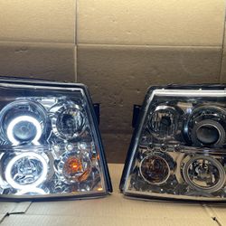 #OH172 2003-2006 Cadillac Escalade Chrome LED Xenon HID Headlight Pair 