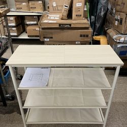 VASAGLE 4 Tier Shoe Rack Storage Organizer for Entryway and Closet - Natural Beige