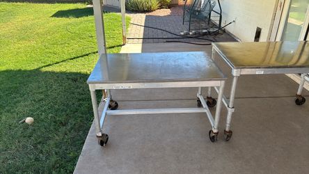 Stainless kitchen prep tables