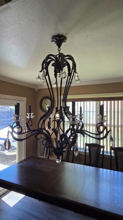 Iron and Crystal chandelier