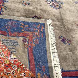 9x12 Feet 100 Years Old Antique Chinese Rug (handmade)