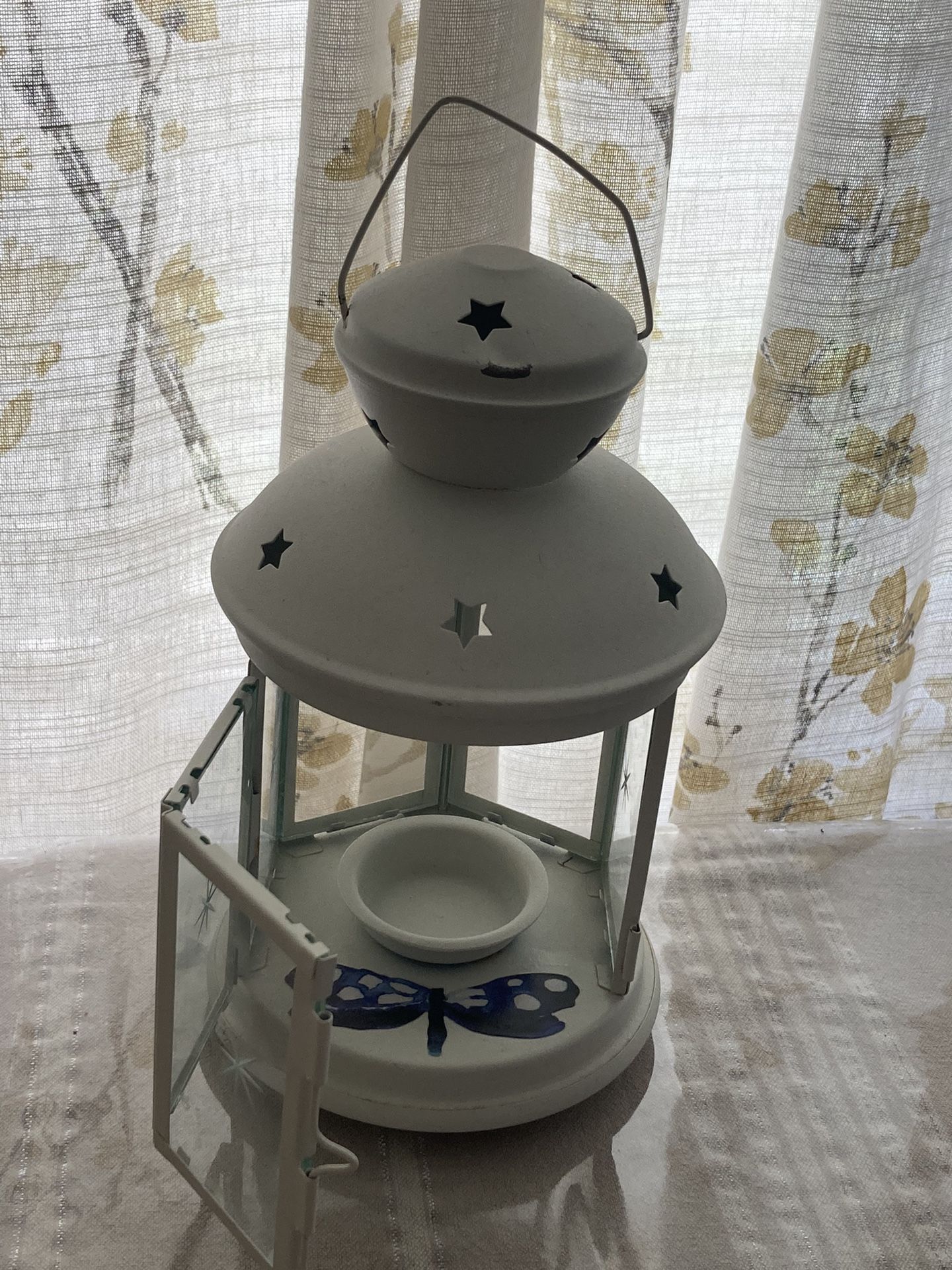 Butterfly Tea Light Candle Holder W/handle