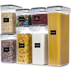 Airtight Food Storage Container Set 7 Pieces  for Pantry Organization and Storage 