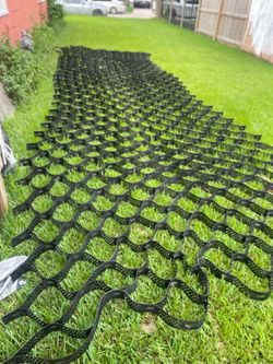 Erosion control plastic grid details in final picture.