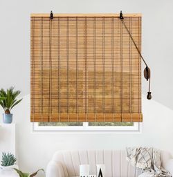 Bamboo Roller Shades 36”w x 72” h
