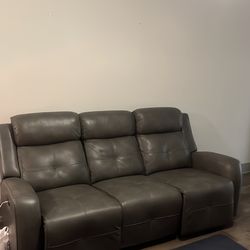 Movie theater leather couch usb outlets
