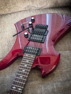 Bc rich mockingbird red quilted maple white rose b.c. set neck through