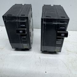 2 SquareD QO 60A Circuit Breakers New. $30 Takes Both. Must Pick Up