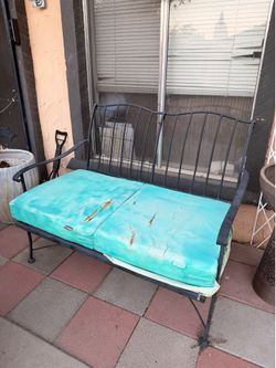 Metal bench and chair set