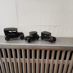 Vintage Antique Cast Iron 2 Piece Cars 
