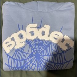 Sp5der Web Hoodie ‘Sky Blue’ Size Medium Brand New