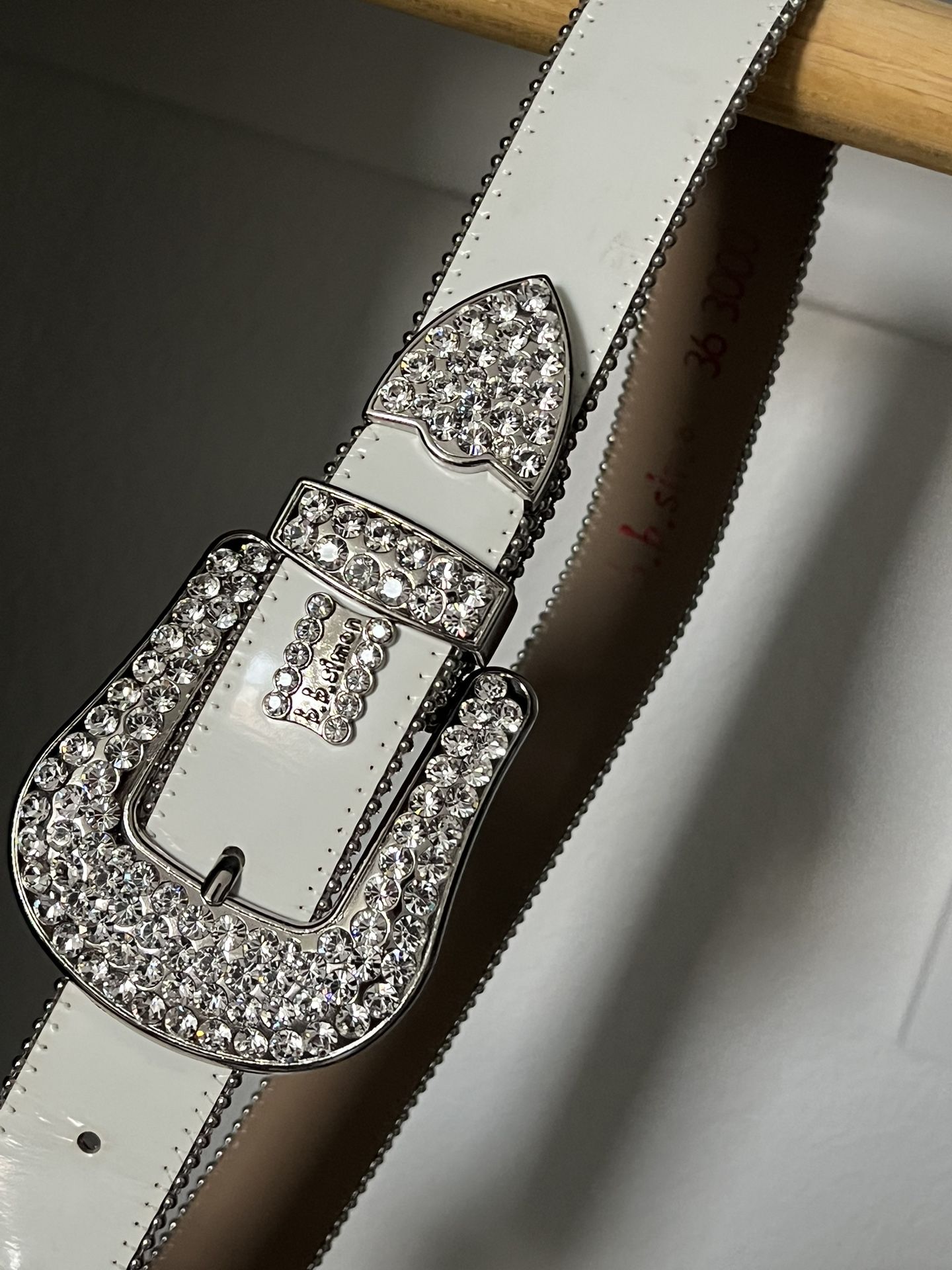 Bb Simon Belt White Sz 36 Belt Itself Only