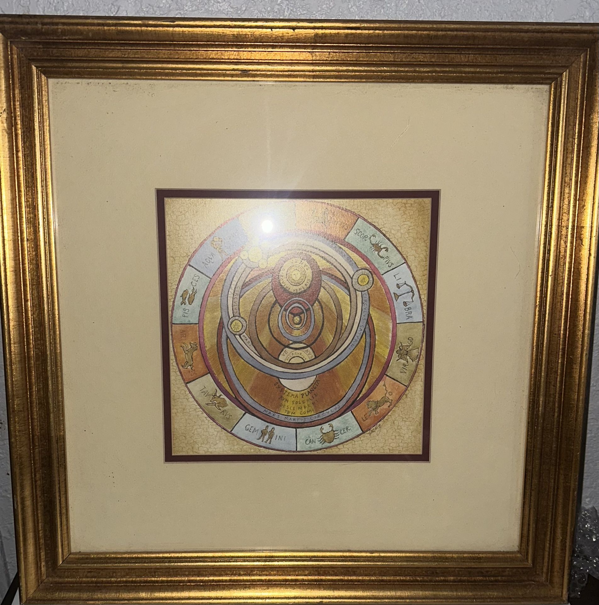 Zodiac signs & planetary system (astrology chart) Wall Art