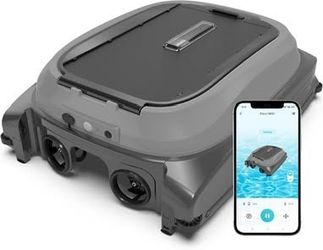 Solar Powered Pool Skimmer Robot with APP, Auto Surface Cleaning,Obstacle Avoidance,Large Filter