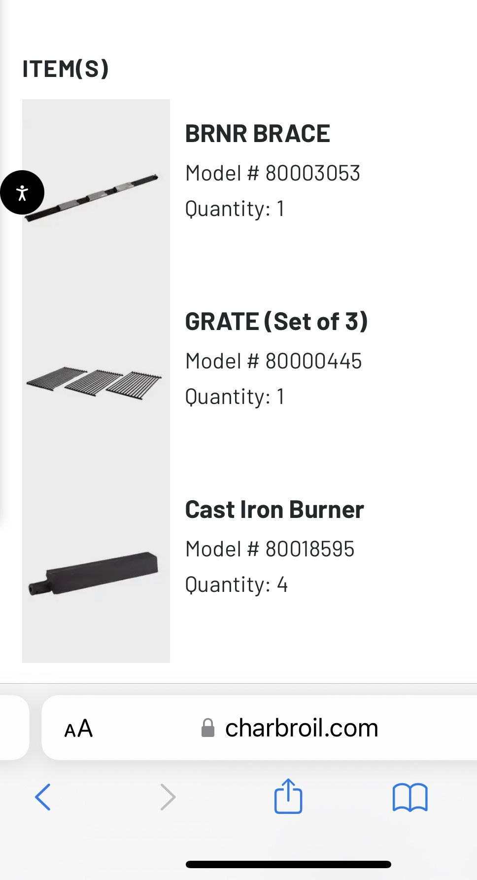 Charbroil Grates & Burners Parts New Bbq Grill