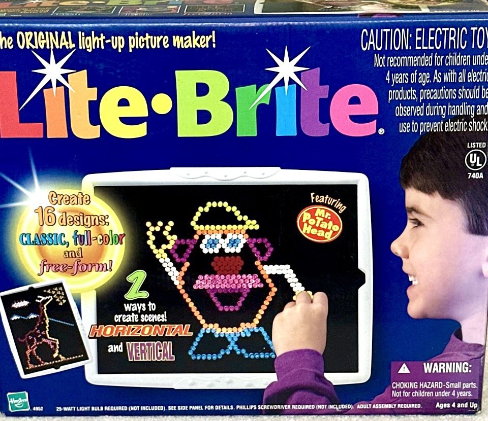 Lite Brite - The Original Light-Up Picture Maker by Hasbro. Vintage Electric Toy. New in Box.