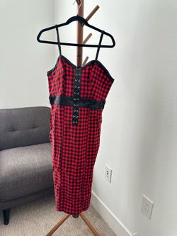 Red checker dress