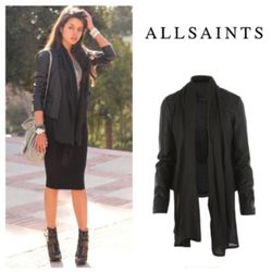 ALL SAINTS leather Ashlar jacket in Sandringham black
