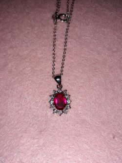 Ruby and crystal necklace