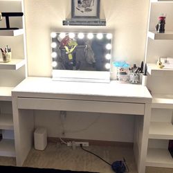 IKEA Vanity Table And LED Mirror 