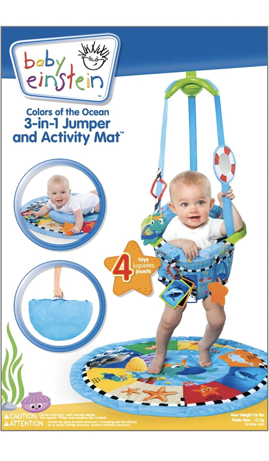 Baby Einstein 3-in-1 Jumper and Activity Mat, Colors of the Ocean