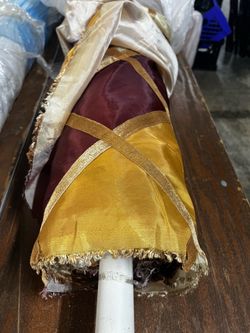 Designer Upholstery / Drapery Fabric Roll – Burgundy & Gold – Make Offer