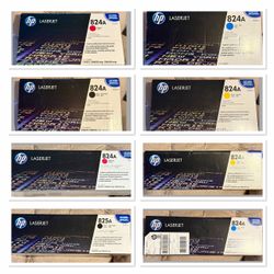 9 *NEW* Boxes HP (825A & 824A) Toner - Black Cyan Magenta Yellow