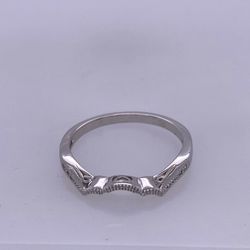 925 Sterling Silver Engagement Band With CZ Stones