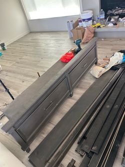 King size bed frame with drawers