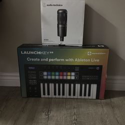 Brand New Audio technica AT 2020 And Novation Launchkey 25