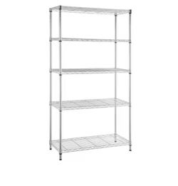 5-Tier Steel Wire Shelving Unit in Chrome (36 in. W x 72 in. H x 16 in. D)