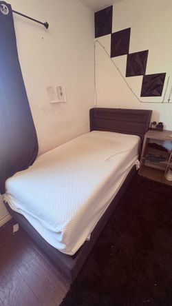 Twin bed frame with mattress