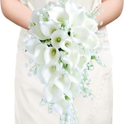 Lilly And Baby Breath Bridal Bouquet Was 60$ 