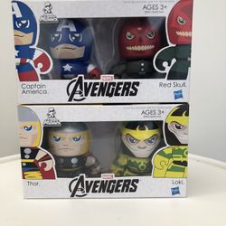 Marvel Avengers 2011 Mini Muggs Hasbro: Captain America & Red Skull, Thor & Loki