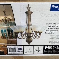 Chandelier w/brass Finish - New In Box