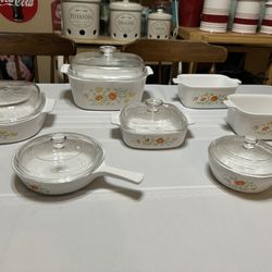 Vintage Corning Ware Wildflower Cookware Set