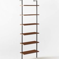 Two Bookshelves: Modern CB2 Helix Walnut Tall