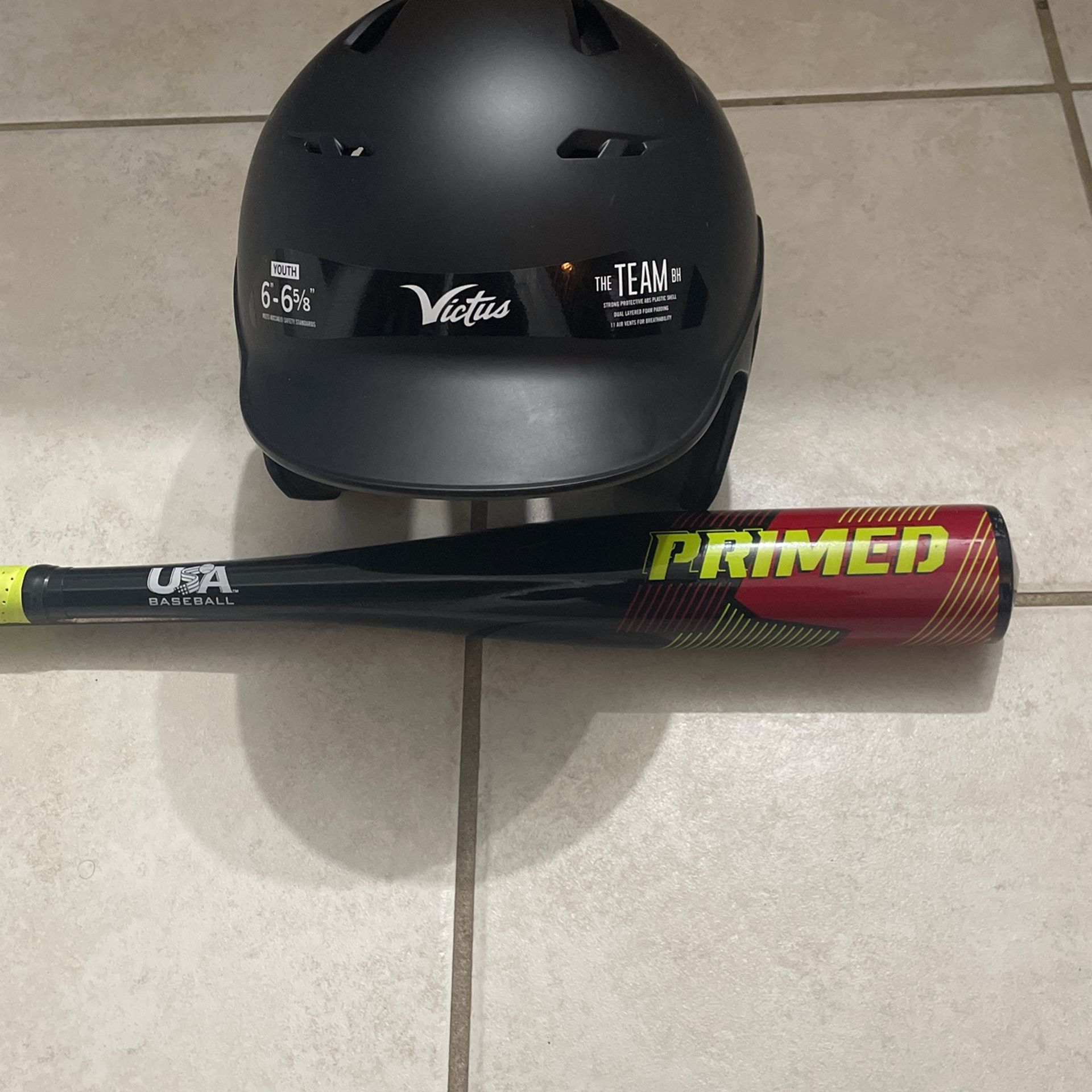 Never Used - Brand New YOUTH Baseball Helmet And Bat Combo