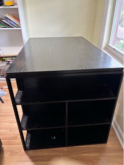 Black wooden high seated office table