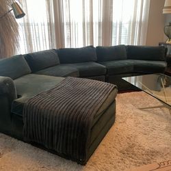 vintage velvet sectional