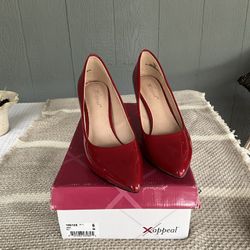 ❤️ Red Patent Pointed-Toe Heels – Size 6 (Xappeal) ❤️ Brand New
