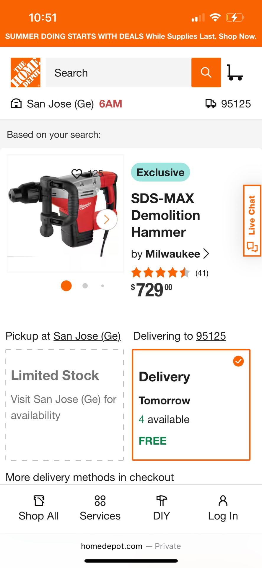 Milwaukee Demolition Hammer/ Jackhammer