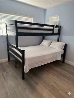 Black Twin over Full Bunk Bed Frame
