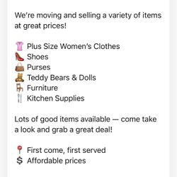 Moving Sale 