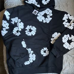 Black And White Denim Tear Hoodie